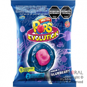 CHUPETIN MISTER POPS EVOLUTION BLUEBERRY X 24 UNIDADES x 1